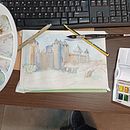 Mi proyecto del curso: Dibujo arquitectónico con acuarela y tinta. Projekt z dziedziny Sketching,  R, sunek, Malowanie akwarelą,  R, sunek architektoniczn, Sketchbook,  R i sunek atramentem użytkownika Joaquin Casacuberta Gras - 17.01.2024