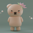 Lotus Bear . Ilustrație tradițională, Design de caractere, Ilustrație digitală, modelare 3D și Manga de Aylen Irina Casella - 01.27.2024