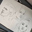 Mon projet du cours : Carnet de portraits : explorez le visage humain. Projekt z dziedziny Sketching,  R, sunek, Portret,  R, sunek art, st, czn i Sketchbook użytkownika Mélissa Giroux - 29.01.2024
