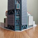 Proyecto papercraft: Torre BBVA escala 1:1000 (MK_V). Un progetto di Papercraft, Architettura digitale, Architettura e Artigianato di Jesús Salvador Cerón Hernandez - 29.01.2024