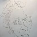 Erster Versuch für den Kurs: Karikaturporträt mit Graphit. Traditional illustration, Drawing, and Portrait Drawing project by Gaby Wolfert - 01.31.2024
