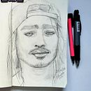 Mi proyecto del curso: Sketchbook de retrato: explora el rostro humano. Un proyecto de Bocetado, Dibujo, Dibujo de Retrato, Dibujo artístico y Sketchbook de Vanessa Moreno - 31.01.2024
