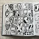 My project for course: Hand-Lettering Sketchbook: Techniques to Unlock Creativity. Un progetto di Bozzetti, Creatività, Disegno, H, lettering e Sketchbook di Jolene Brown - 01.02.2024