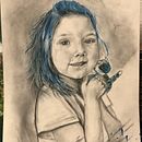 Meu projeto do curso: Retrato artístico com carvão vegetal: criando atmosferas. Un proyecto de Ilustración tradicional, Bellas Artes, Dibujo, Dibujo de Retrato, Dibujo realista y Dibujo artístico de Cândida Ribeiro - 01.02.2024