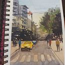 Meu projeto do curso: Paisagens urbanas em aquarela. Un projet de Beaux Arts, Aquarelle et Illustration architecturale de Ana Beatriz Linardi - 02.02.2024