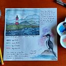 Mi proyecto del curso: Cuaderno de viaje en acuarela de Ushuaia, Tierra del Fuego, Argentina.. Een project van Traditionele illustratie, Aquarelschilderen,  Architecturale illustratie y Sketchbook van Mel - 03.02.2024