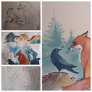 My project for course: Animal Characters in Watercolor for Children’s Books. Un proyecto de Ilustración tradicional, Bellas Artes, Pintura, Dibujo, Pintura a la acuarela, Ilustración infantil y Narrativa de Anna Wozniak - 05.02.2024