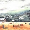 My project for course: Watercolor Landscapes: Experimental Tools and Techniques. Een project van  Beeldende kunst, Schilderij y Aquarelschilderen van Natalia - 06.02.2024