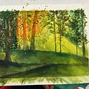 Mi proyecto del curso: Paisajes de ensueño con acuarela: plasma la luz. Projekt z dziedziny  Malarstwo i Malowanie akwarelą użytkownika laurisdu - 08.02.2024