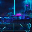 Murcia Cyberpunk. Photograph, Photomontage, Matte Painting, and Digital Illustration project by Marta Neon - 02.09.2024