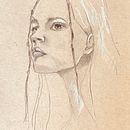 Portrait on tan paper. Projekt z dziedziny Sketching użytkownika janweiss101 - 11.02.2024