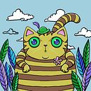 Fat Cat ~ My project for course: Illustration Techniques and Styles with Procreate. Een project van Traditionele illustratie, Digitale illustratie y Digitale tekening van zoodu - 13.02.2024