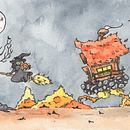 Cluckenhut - Personal Halloween Themed Illustration Project. Traditional illustration project by Molly Walter - 02.17.2024