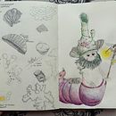 Mi proyecto del curso: Sketchbook de naturaleza fantástica: dibuja criaturas de otro mundo. Pencil Drawing, Drawing, Watercolor Painting, Sketchbook, and Naturalistic Illustration project by Katherine Guerra - 02.17.2024