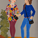 Mon projet du cours : Illustration lifestyle avec des personnages hauts en couleur. Un progetto di Illustrazione tradizionale, Character design, Disegno e Pittura gouache di Clarisse Pons - 18.02.2024