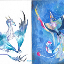 My project for course: Creative Illustration: Play with Unexpected Materials. Een project van Traditionele illustratie,  Beeldende kunst, Schilderij,  Creativiteit y Sketchbook van Ana M. Pavlov - 19.02.2024