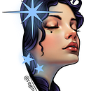 Moça com estrelas. Een project van  Tatoeageontwerp van Regina Gomes - 16.01.2024