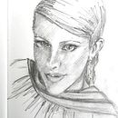 Mein Abschlussprojekt für den Kurs: Skizzenbuch für Porträts: Erkunde das menschliche Gesicht. Projekt z dziedziny Sketching,  R, sunek, Portret,  R, sunek art, st, czn i Sketchbook użytkownika Svatava Kraus - 23.02.2024