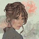 My project for course: Illustrated Portraits with Procreate. Projekt z dziedziny Trad, c, jna ilustracja, Grafika wektorowa, Ilustracja c, frowa i Portret użytkownika Deb Z - 20.02.2024