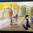 Mein Abschlussprojekt für den Kurs: Urban Sketching: Halte deine Stadt in Bewegung fest. Un proyecto de Ilustración tradicional, Bocetado, Dibujo, Pintura a la acuarela, Ilustración arquitectónica y Sketchbook de Palinkas Cecilia - 24.02.2024