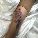 Mi proyecto del curso: Tatuaje botánico con puntillismo. Traditional illustration, Tattoo Design, and Botanical Illustration project by Karla Ivonne Alvarado Carrillo - 02.25.2024
