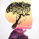 My project for course: Double Exposure Watercolor: Painting Nature. Un proyecto de Ilustración tradicional, Pintura a la acuarela, Dibujo realista e Ilustración naturalista				 de alicecarollinwonderland - 26.02.2024
