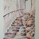 Mi proyecto del curso: Masterclass  de texturas en acuarela "Escaletes dels gats" Ein Projekt aus dem Bereich Bildende Künste, Malerei und Aquarellmalerei von Mari Vidal - 27.02.2024