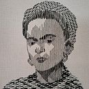 Frida Kahlo bordada en blackwork Ein Projekt aus dem Bereich Stickerei und Textildesign von M. Lucía Salazar G. - 27.02.2024