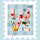 LOVE VINTAGE STAMP. Digital Illustration project by Chiara Bacchini - 02.28.2024