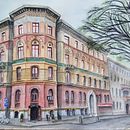 My project for course: Architectural Sketching with Watercolor and Ink. Un proyecto de Bocetado, Dibujo, Pintura a la acuarela, Ilustración arquitectónica, Sketchbook e Ilustración con tinta de Michelle Esterhuizen - 16.02.2024