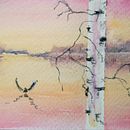 Mein Abschlussprojekt für den Kurs: Atmosphärische Landschaften in Aquarell. Un proyecto de Bellas Artes, Pintura y Pintura a la acuarela de Heidrun Kretschmer - 01.03.2024