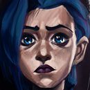 Fanart de Jinx. Ilustração tradicional, Design, Design de personagens, Pintura digital, Desenho digital, e Desenho de retrato projeto de María Machín Suárez - 03.03.2024