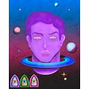 Saturn Man in Space. Un proyecto de Ilustración digital y Dibujo digital de gutkineden - 28.02.2024