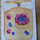 My project for course:  Flavorful Food Illustration with Watercolor (Fruit Tart). Ilustração tradicional, Artes plásticas, Pintura, e Pintura em aquarela projeto de Carol - 28.02.2024