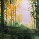 My project for course: Dreamy Watercolor Landscapes: Paint with Light. Een project van Schilderij y Aquarelschilderen van cherryt - 08.03.2024
