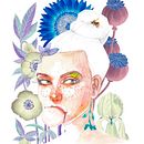 Mon projet du cours : Portrait illustré à l’aquarelle. Projekt z dziedziny Trad, c, jna ilustracja,  Sztuki piękne,  Malarstwo,  R, sunek, Malowanie akwarelą, Portret,  R, sunek art, st i czn użytkownika Elodie - 10.03.2024