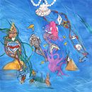 Escena en el fondo del mar . Ilustrație tradițională, Design, Design grafic, Comic, Ilustrație naturalistă, Desen în creion, Schițe, Desen, Ilustrație digitală, Desen artistic, Design tatuaj, Pictură acrilică, Design digital, Pictură cu guașă și Design spațial de Pía Moya Hidalgo - 03.16.2024