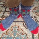 My project for course: Introduction to Colorwork Sock Knitting Ein Projekt aus dem Bereich Erweiterungsentwicklung, Modedesign, Weben, Stricken und Textildesign von Ellen Bentlage-Hoffmann - 16.03.2024