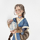 Mi proyecto del curso: Ilustración y caracterización de personajes con acuarela. Ilustração tradicional, Design de personagens, Pintura, e Pintura em aquarela projeto de lidiak_noguera - 16.03.2024