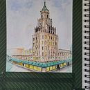My project for course: Architectural Sketching with Watercolor and Ink. Un proyecto de Bocetado, Dibujo, Pintura a la acuarela, Ilustración arquitectónica, Sketchbook e Ilustración con tinta de Summer Creech - 16.03.2024