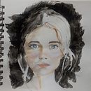 Il mio progetto del corso: Ritratto ad acquerello a partire da una fotografia. Ilustração tradicional, Pintura em aquarela, e Desenho de retrato projeto de viola_damen - 17.03.2024