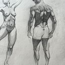Desenho de poses em movimento. Un projet de Beaux Arts, Esquisse , Dessin au cra, on, Dessin , et Dessin réaliste de Eduardo Busin Fernandes - 17.03.2024