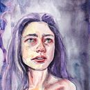 My project for course: Expressive Watercolor Portraits. Un progetto di Illustrazione tradizionale, Belle arti, Pittura, Pittura ad acquerello e Disegno di ritratti di Miwa Gardner - 18.03.2024