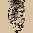 Meu projeto do curso: Design de tatuagem neotradicional. Projekt z dziedziny  R, sunek, Ilustracja c, frowa, Projektowanie tatuaż, R, sunek c i frow użytkownika Thaís Halmenschlager - 19.03.2024