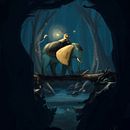The Night Journey. Ilustração digital, Ilustração infantil, Álbum ilustrado, Design editorial, Concept Art, e Design de personagens projeto de Alessandra Canu - 22.03.2024
