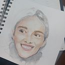 Il mio progetto del corso: Ritratto illustrato ad acquerello. Ilustração tradicional, Artes plásticas, Pintura, Desenho, Pintura em aquarela, Desenho de retrato, e Desenho artístico projeto de viola_damen - 24.03.2024