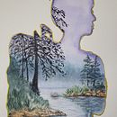 My project for course: Double Exposure Watercolor: Painting Nature. Traditional illustration, Watercolor Painting, Realistic Drawing, and Naturalistic Illustration project by Bobby Venedam - 03.26.2024
