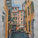 Mi  Dibujo arquitectónico expresivo con marcadores de colores . Schițe, Desen, Ilustrație arhitecturală, Caiet de schițe & Ilustrație cu cerneală de claudiabbertero - 03.27.2024
