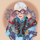 Iris Apfel. Desenho e Ilustração digital projeto de Maria Rehorova - 28.03.2024