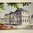 My project for course: Architectural Sketching with Watercolor and Ink. Un proyecto de Bocetado, Dibujo, Pintura a la acuarela, Ilustración arquitectónica, Sketchbook e Ilustración con tinta de aerodragana - 29.03.2024